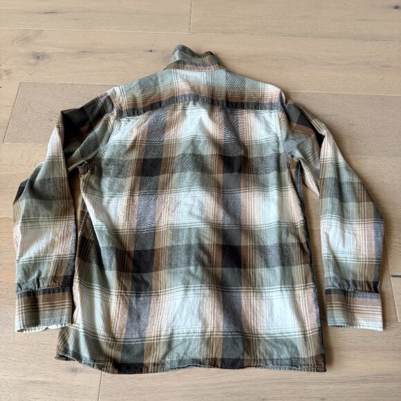 NN07 Julio Plaid Button-Up Shirt Medium 710 KHAKI STRIPE - Picture 4 of 8
